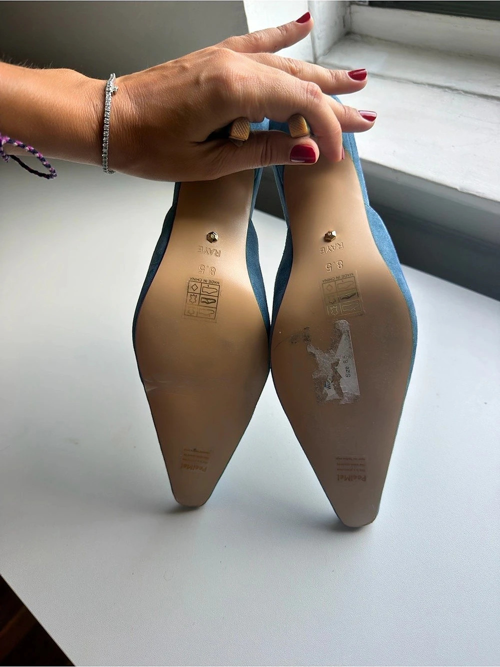RAYE Pointed Toe Heels in Blue - Picture 4 of 4
